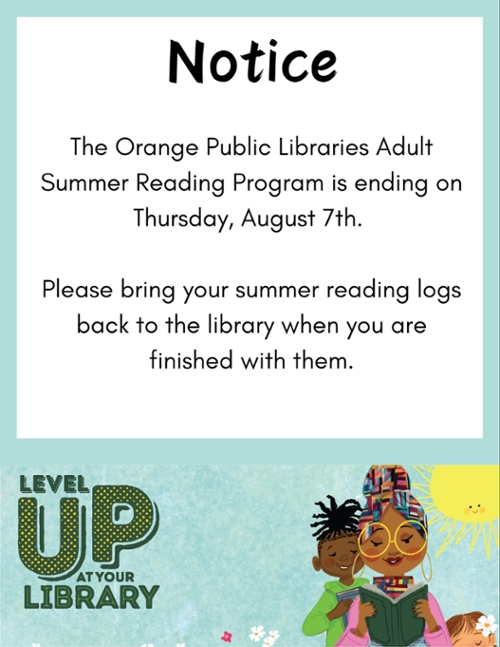 Adult Summer Reading Program Ends