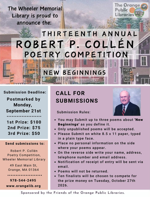 Thirteenth Annual Robert P. Collén Poetry Competition Call for Submissions